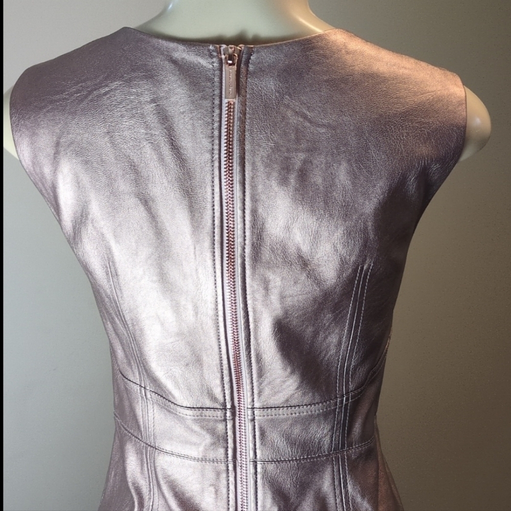 A/X Armani Exchange Metallic Pink Faux Leather Mini Dress Women's Size 2 - Picture 13 of 16